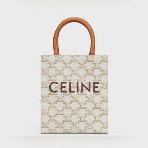 Celine Women Mini Vertical Cabas in Triomphe Canvas with Celine Print