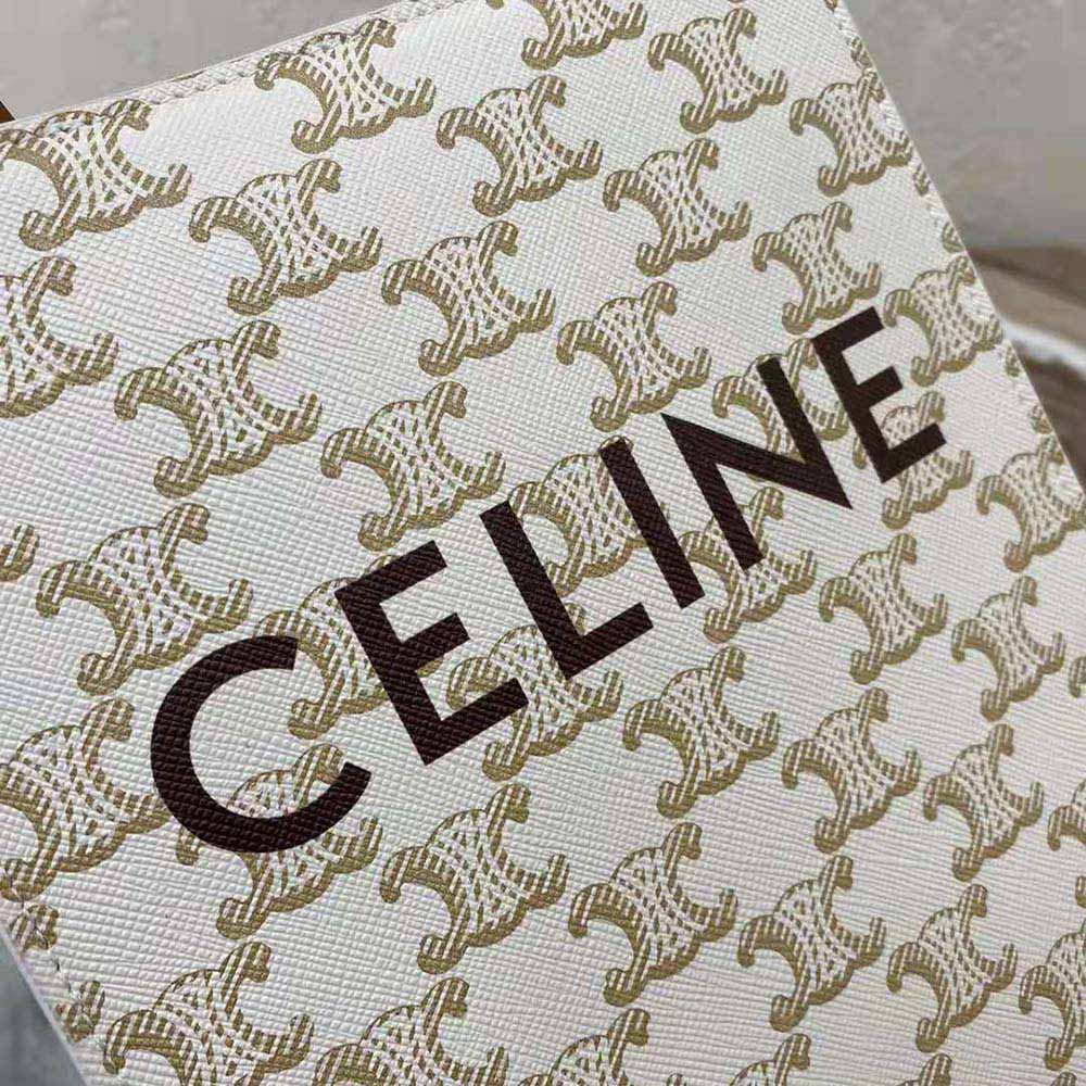 Celine Women Mini Vertical Cabas in Triomphe Canvas with Celine Print