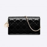 Dior Lady Dior Pouch Patent Cannage Calfskin-black