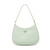 Prada Women Prada Cleo Brushed Leather Shoulder Bag-aqua