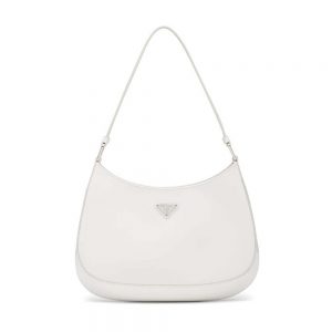Prada Women Prada Cleo Brushed Leather Shoulder Bag-white