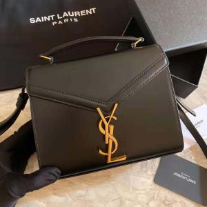 Saint Laurent Cassandra Mini Top Handle Bag Grain De Poudre