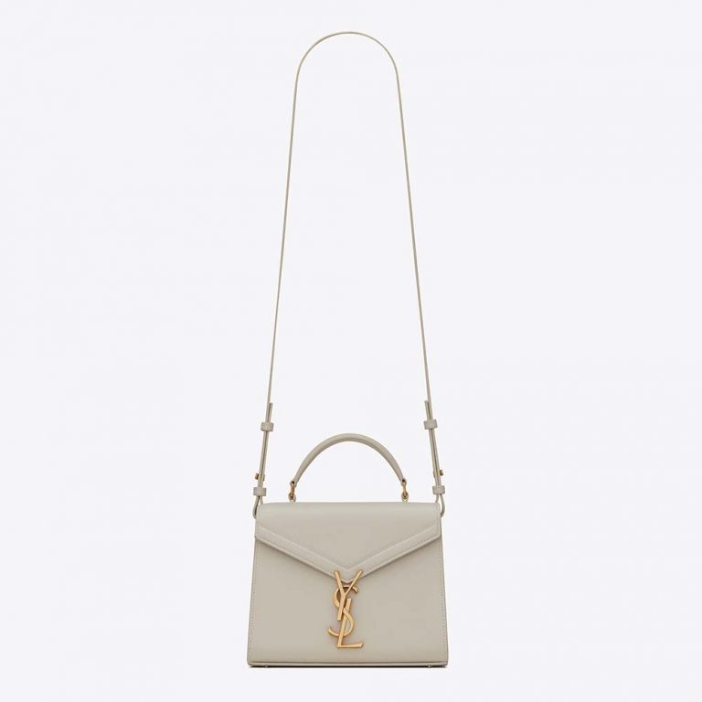 Saint Laurent YSL Women Cassandra Top Handle Medium Bag in Grain DE