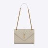 Saint Laurent YSL Women Envelope Medium Bag in Mix Matelasse Grain DE Poudre Embossed Leather-white