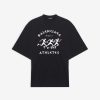 Balenciaga Men Marathon XL T-shirt in Black and White Vintage Jersey