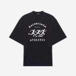 Balenciaga Men Marathon XL T-shirt in Black and White Vintage Jersey