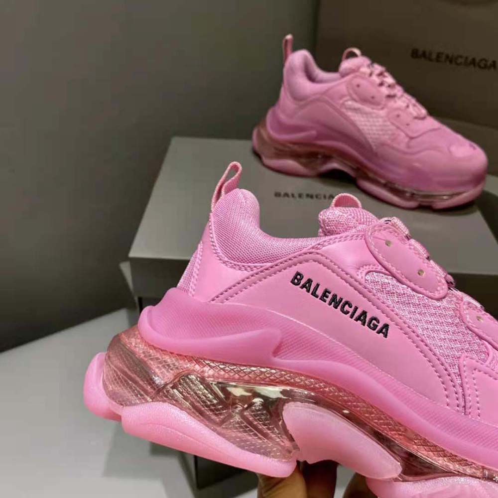 Balenciaga Triple S Clear Sole Sneakers - Pink