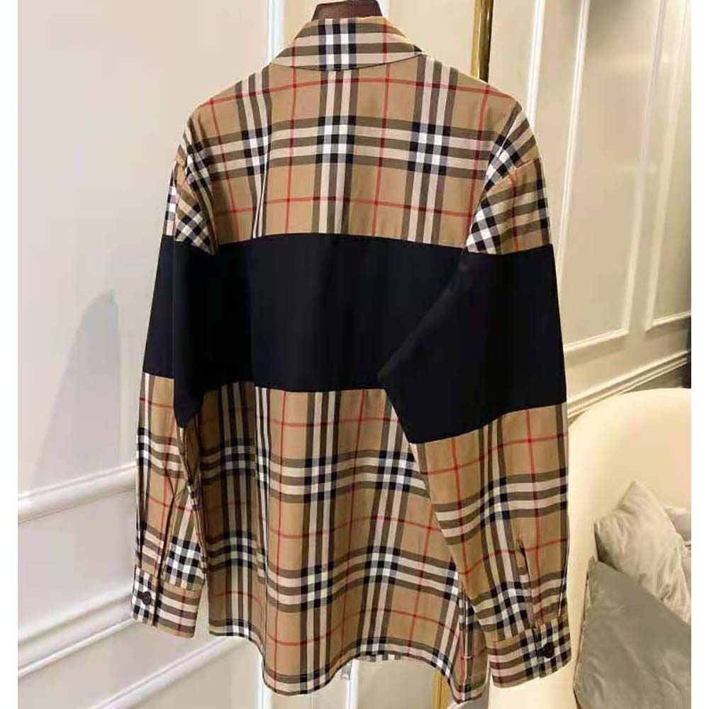 Burberry contrast panel cotton sweatshirt