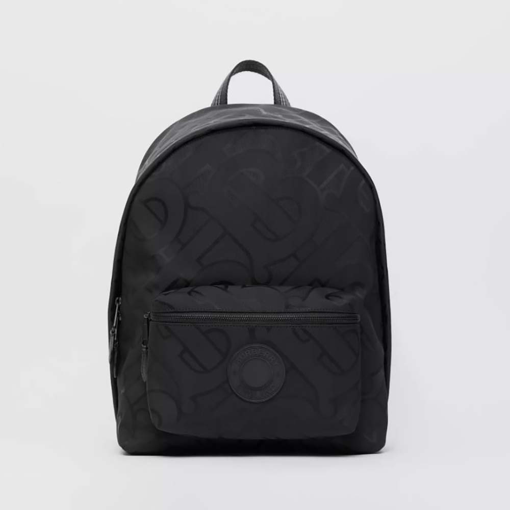 Backpack with jacquard monogram black - Men