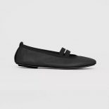 Burberry Women Logo Detail Vintage Check Cotton Ballerinas-Black
