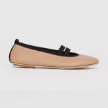 Burberry Women Logo Detail Vintage Check Cotton Ballerinas-Sandy