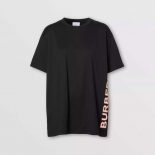 Burberry Women Logo Print Cotton Oversized T-shirt