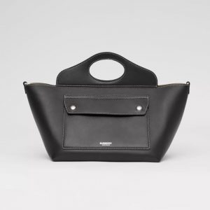 Burberry Women Mini Leather Soft Pocket Tote