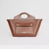 Burberry Women Mini Leather Soft Pocket Tote