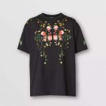 Burberry Women Rose Print Cotton Oversized T-shirt