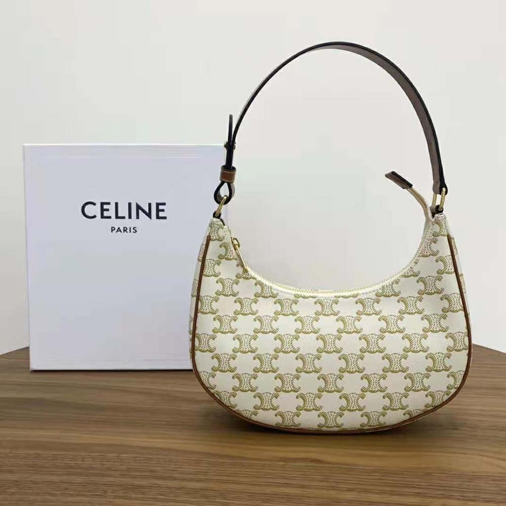 Women's Ava Bag in Triomphe Canvas and calfskin, CELINE