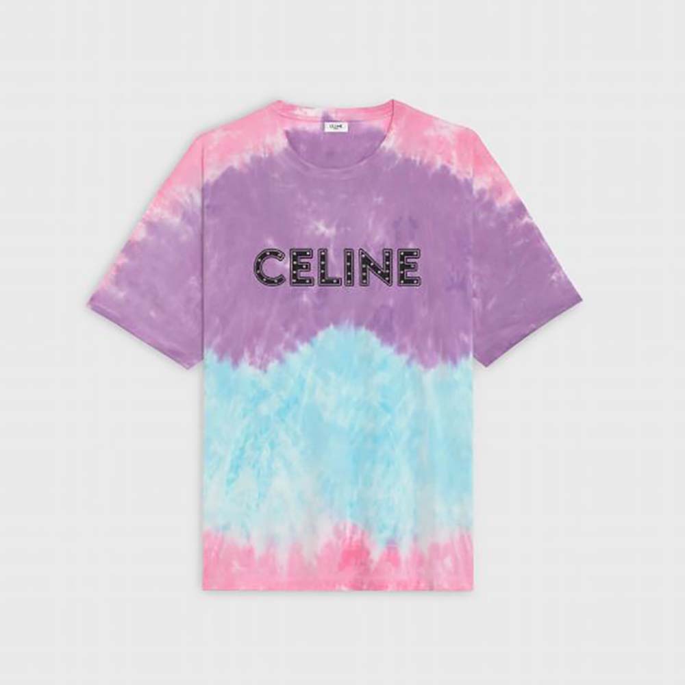 Celine Men Celine Loose T-shirt in Cotton with Studs