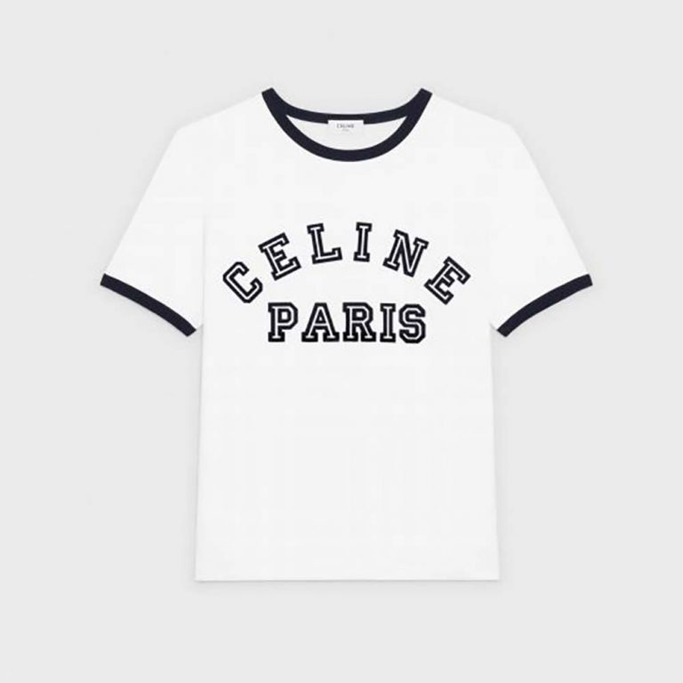 Celine Women Celine Loose Tshirt in Cotton with StudsBlack