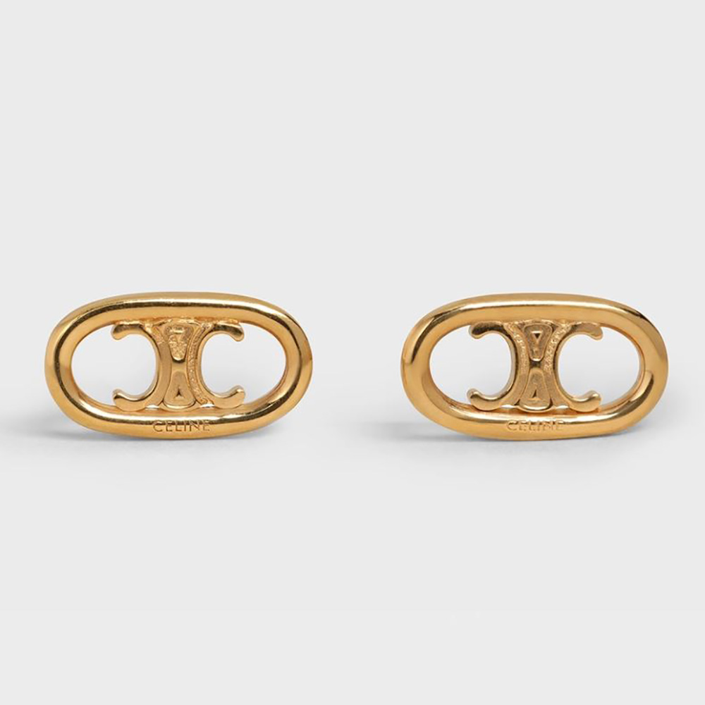 TRIOMPHE GOURMETTE STUDS IN BRASS WITH GOLD FINISH - GOLD