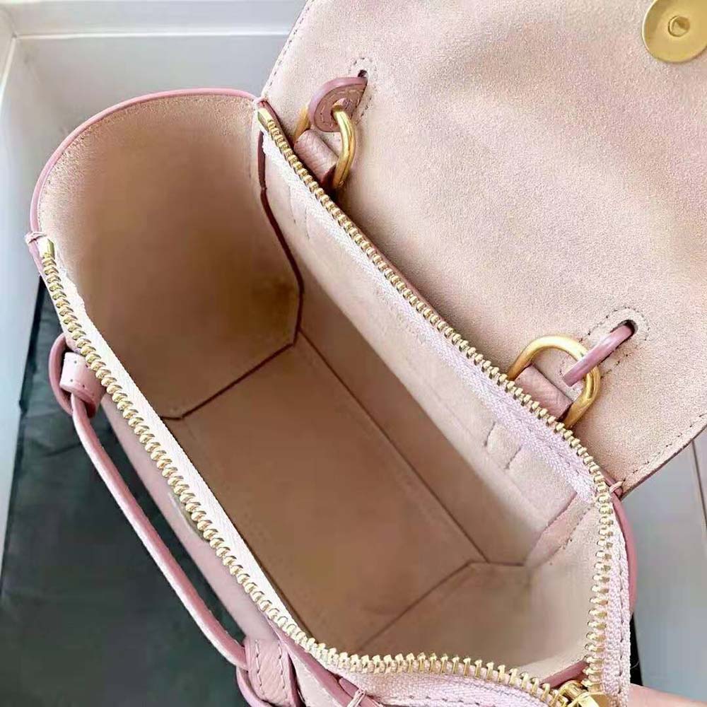 Celine Women Pico Belt Bag in Grained Calfskin Vintage-Pink 6 Celine Women Pico Belt Bag in Grained Calfskin Vintage-Pink - Image 6