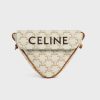 Celine Women Triangle Bag in Triomphe Canvas with Celine Print