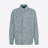 Dior Men Dior Oblique Overshirt Blue and White Cotton Denim