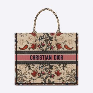 Dior Women Book Tote Multicolor Dior Flowers Embroidery