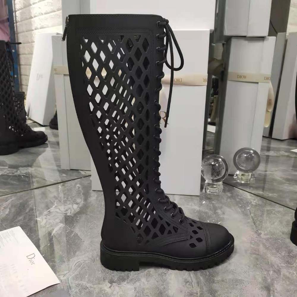 NIB*DIOR*D-TRAP BOOTS*Size36.5 (for US-6.5)*$1,590*Black Matt Calfskin*HOT!