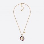 Dior Women J’Adior Necklace Antique Gold-Finish Metal and Multicolor Crystals