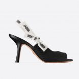 Dior Women J'adior Heeled Sandal Black Technical Fabric in 8.5cm Heel