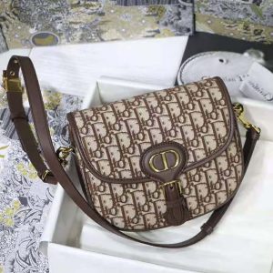 Dior Women Medium Dior Bobby Bag Brown Dior Oblique Jacquard