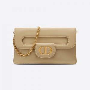 Dior Women Medium Diordouble Bag Smooth Calfskin-beige