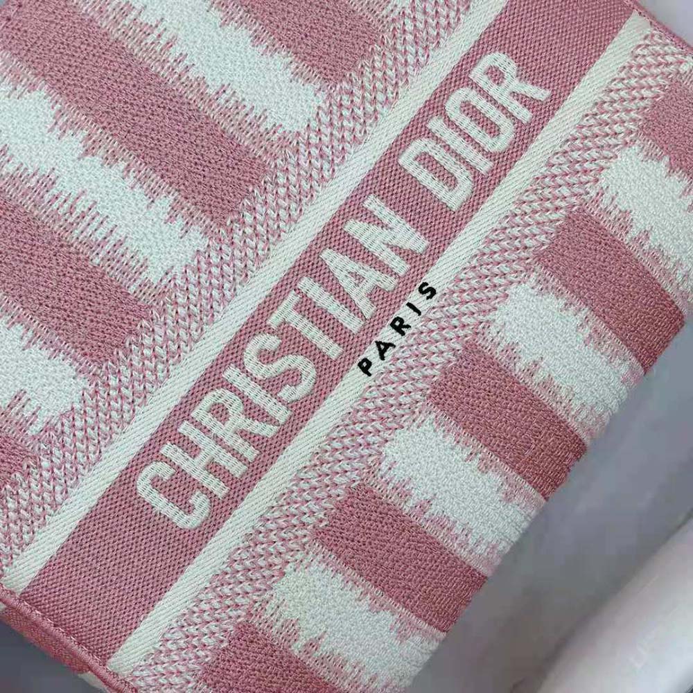 Dior Women Medium Lady D-lite Bag Pink D-Stripes Embroidery 7 Dior Women Medium Lady D-lite Bag Pink D-Stripes Embroidery - Image 7