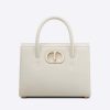 Dior Women Medium ST Honore Tote Latte Grained Calfskin