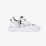 Fendi Unisex Flow White Nylon and Suede Low-Tops
