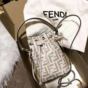 Fendi Women Mon Tresor Beige Leather Mini-Bag