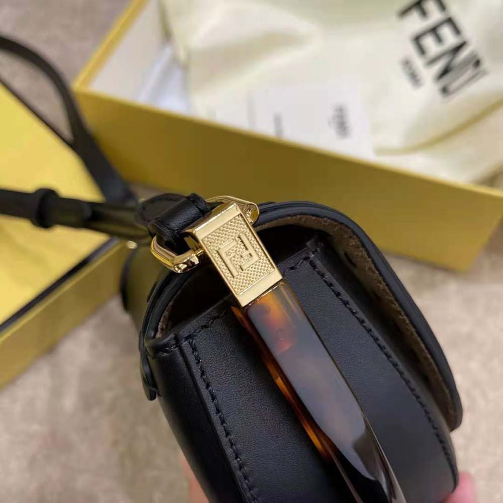 Fendi Women Moonlight Hand-Stitched Leather Satchel Bag-Black 7 Fendi Women Moonlight Hand-Stitched Leather Satchel Bag-Black - Image 7