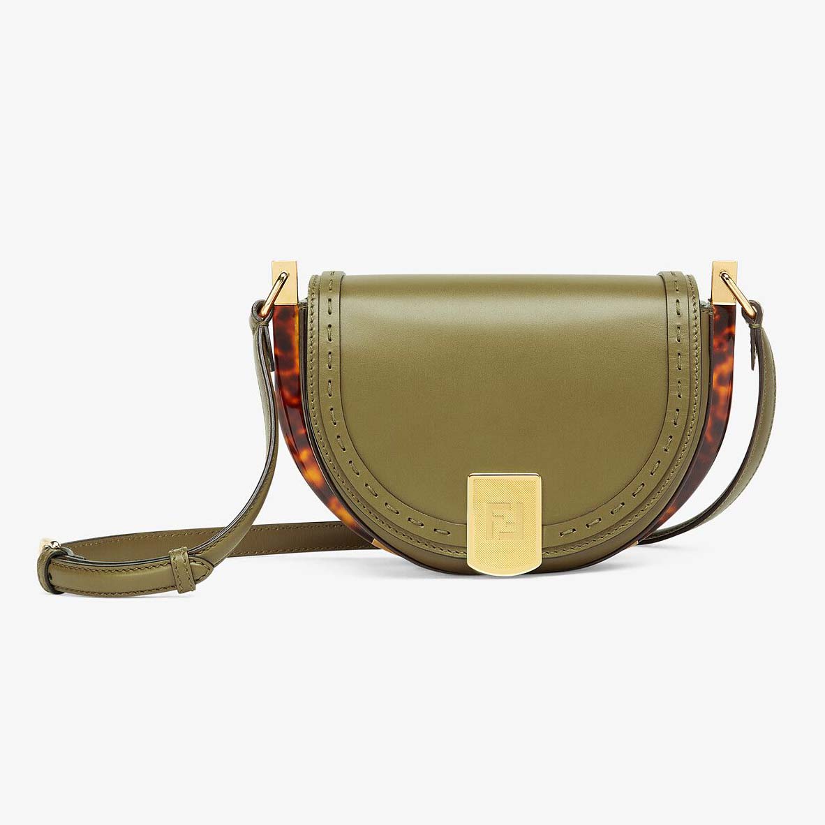 Fendi Lui Messenger Bag Leather Large Green 10136563