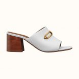 Hermes Women Camilla Mule High Heel Mule in Calfskin-White