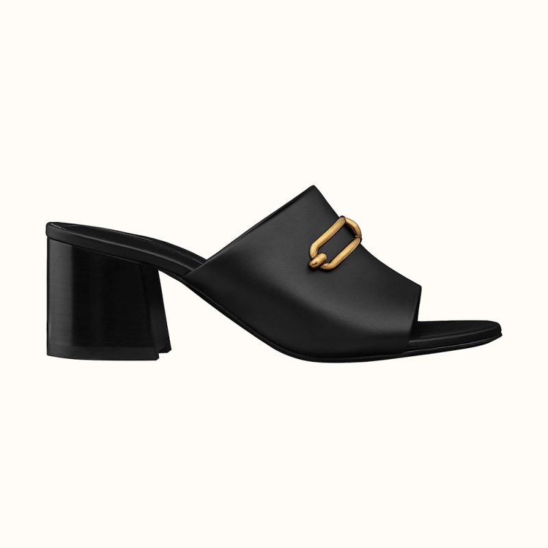 Hermes Women Claire Sandal in Calfskin Leather-Brown