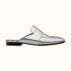 Hermes Women Catena Mule Mule in Supple Goatskin-Silver