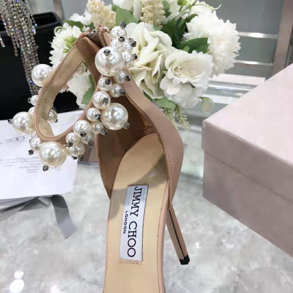 New Jimmy Choo Aurelia 100 Ivory Satin Sandals with Orchid 41 | eBay