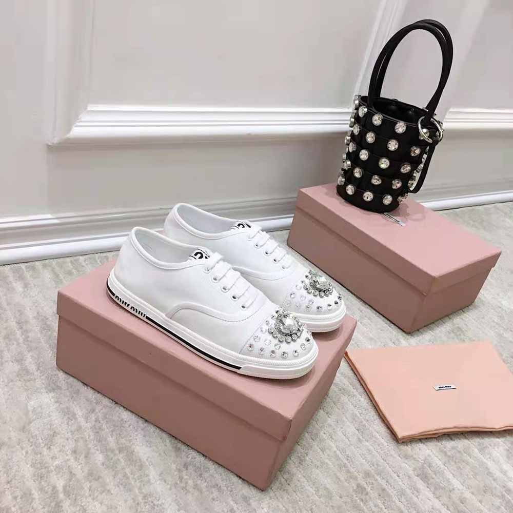 miu miu gabardine sneakers