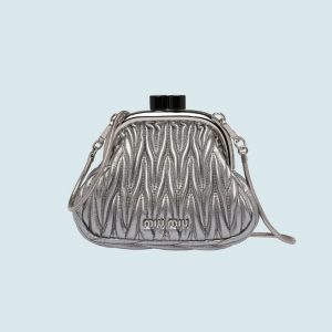Miu Miu Women Miu Belle Nappa Leather Mini-Bag-Silver