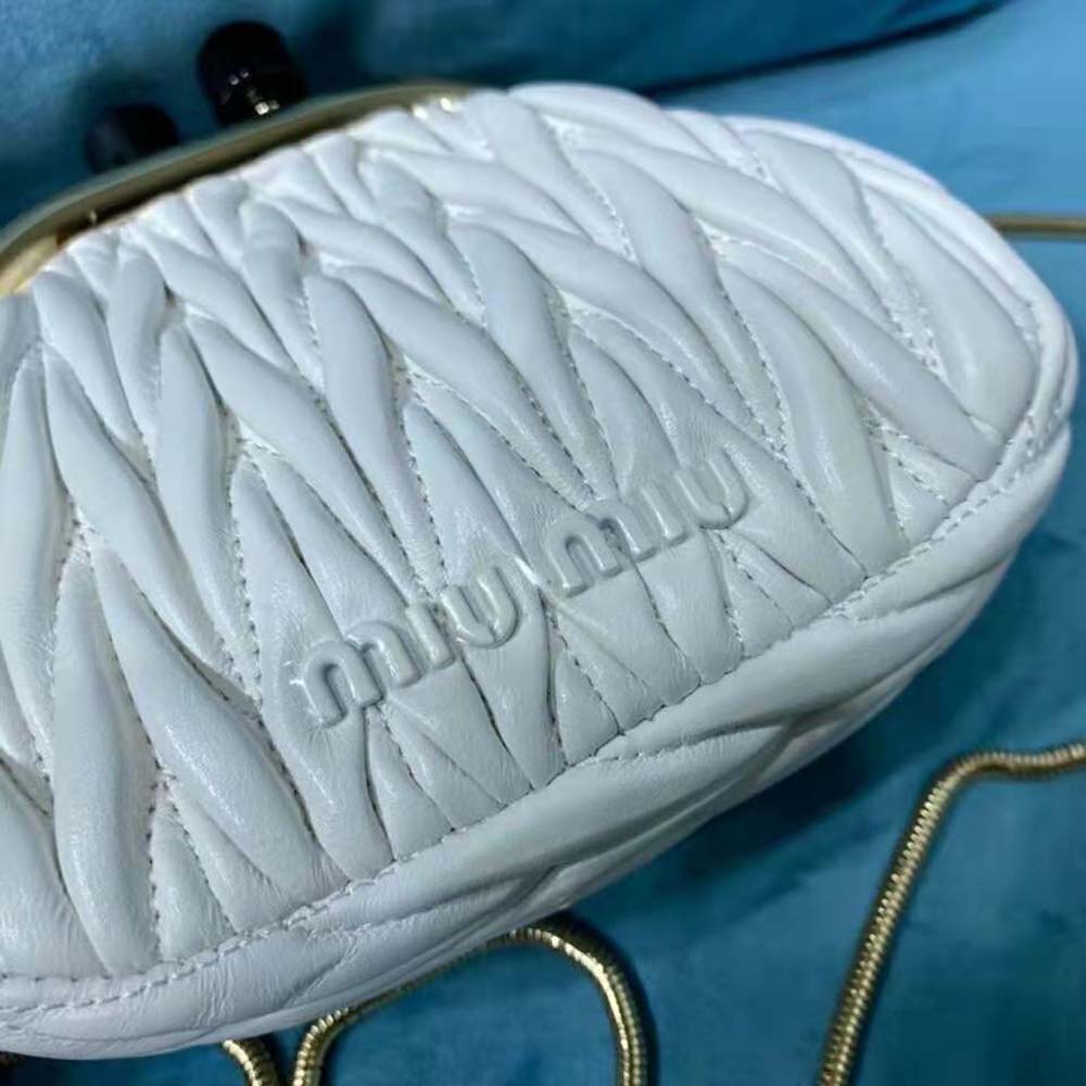 Miu Miu Women Miu Belle Nappa Leather Mini-Bag-White