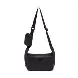Prada Men Leather Shoulder Bag-Black
