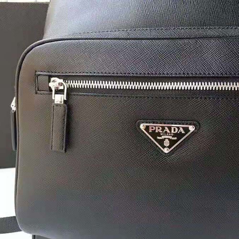 Prada Men Saffiano Leather Backpack-Black 9 Prada Men Saffiano Leather Backpack-Black - Image 9