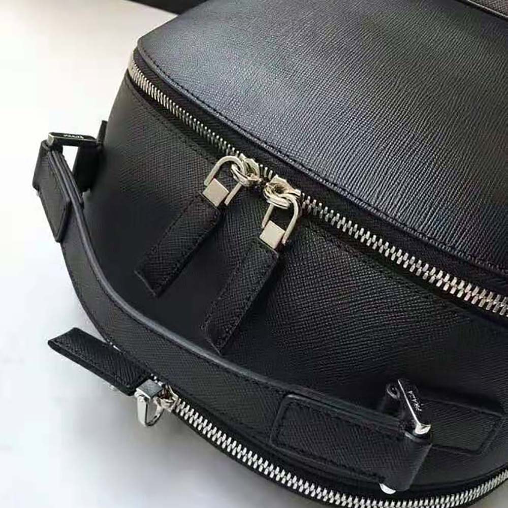 Prada Men Saffiano Leather Backpack-Black 8 Prada Men Saffiano Leather Backpack-Black - Image 8