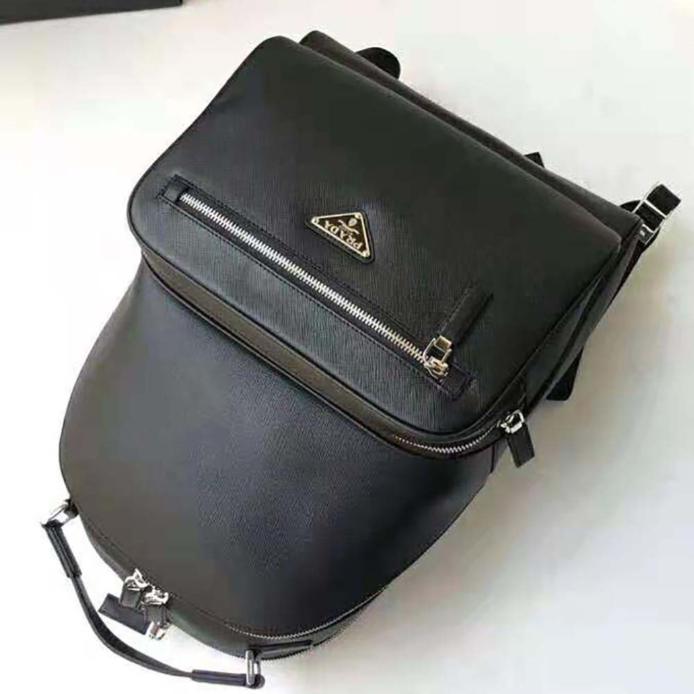 Prada Men Saffiano Leather Backpack-Black 5 Prada Men Saffiano Leather Backpack-Black - Image 5