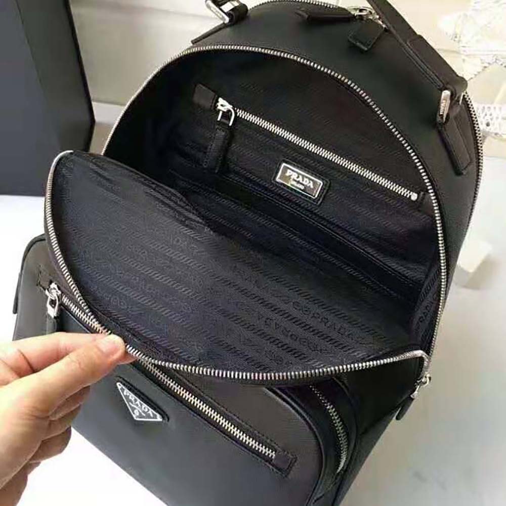 Prada Men Saffiano Leather Backpack-Black 6 Prada Men Saffiano Leather Backpack-Black - Image 6